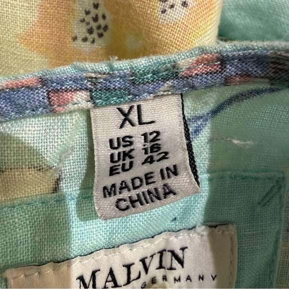 Malvin I Love Linen Floral Wedding Guest Shift Dress Short Size XL Resort Summer - Picture 9 of 11